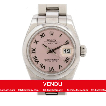 ROLEX - Lady-Datejust, acier et cadran rose.