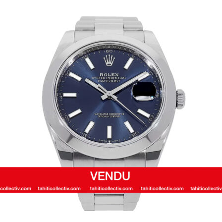 ROLEX - DATE JUST Acier, fond bleu