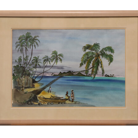 Jean SHELSHER - Aquarelle, signée et située Bora Bora