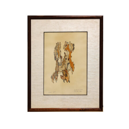 Paul Emile VICTOR - Aquarelle "Totem" 1990