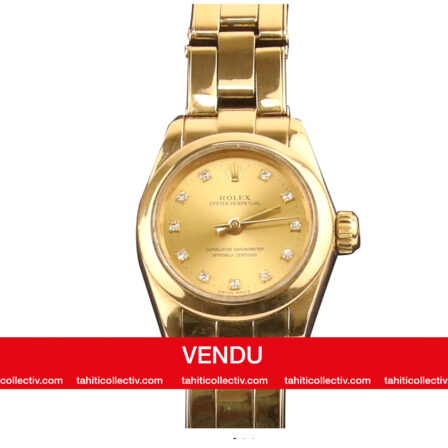 ROLEX - Oyster perpetual mini or jaune et diamants