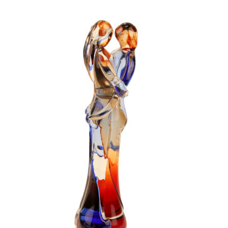 Mario Badioli - Sculpture en verre d'art représentant deux personnes s'embrassant