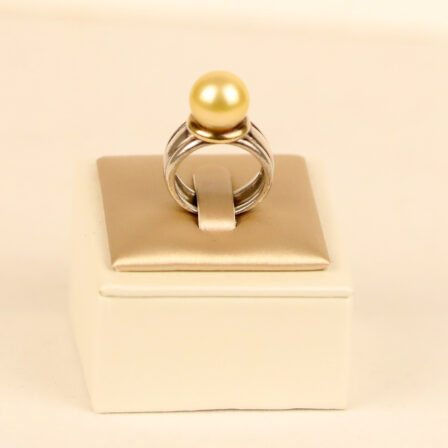 Bague perle de Tahiti dorée