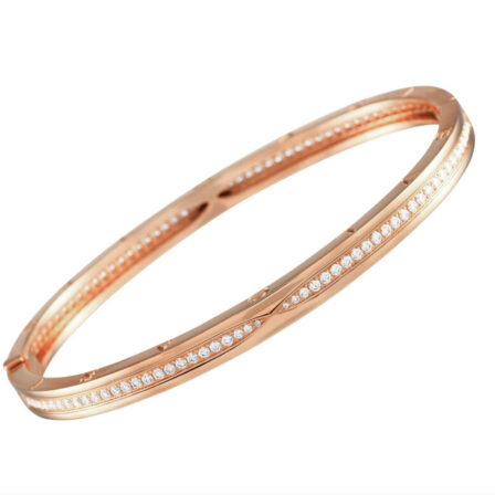 BVLGARI - Bracelet jonc B.Zero1 en or rose et diamants