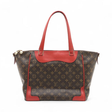 LOUIS VUITTON - Estrela en toile monogram marron et cuir rouge