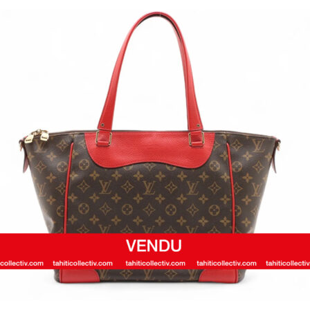 LOUIS VUITTON - Estrela en toile monogram marron et cuir rouge