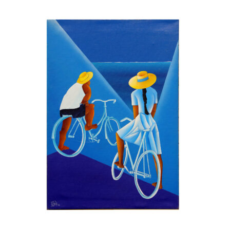 Philippe DUBOIS - "Les bicyclettes bleues" signé et daté 1996