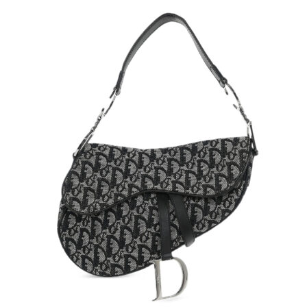 DIOR - SADDLE en toile Dior oblique noir et grise