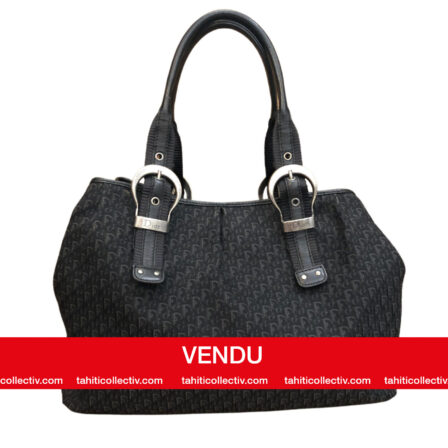 DIOR - Sac à bandoulière en jacquard trompe-l'œil noir