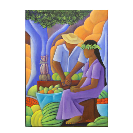 DUBOIS - "L'arbre bleu", acrylique sur toile signée