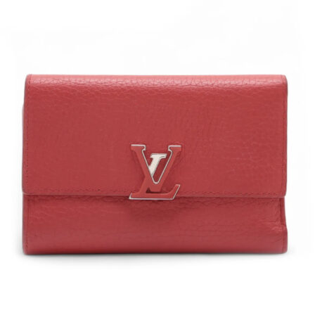LOUIS VUITTON - Portefeuille Capucines en cuir Taurillon rouge écarlate